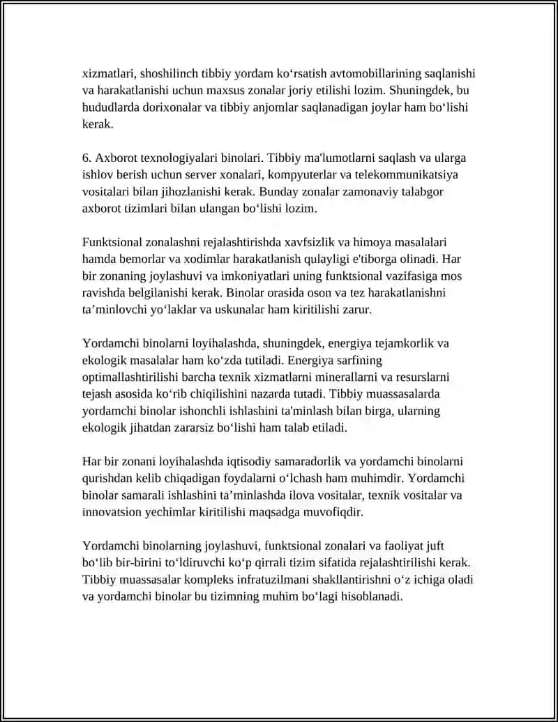 Tibbiy muassalarda yordamchi binolarning loyihalash 4