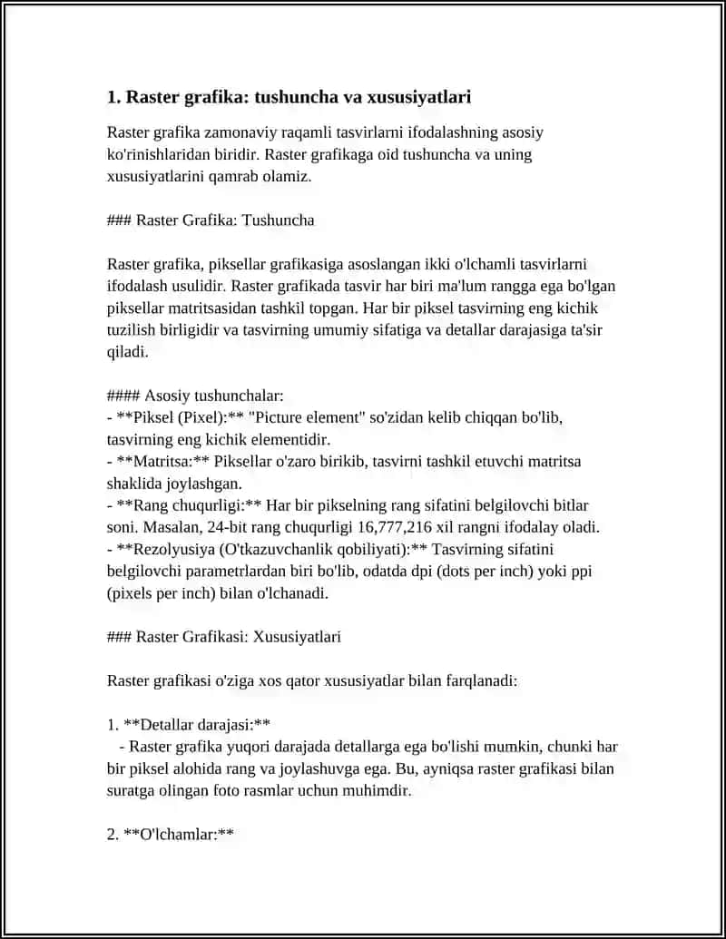 KOMPYUTER GRAFIKASINING TURLARI (RASTER, VEKTOR, 3D) 4