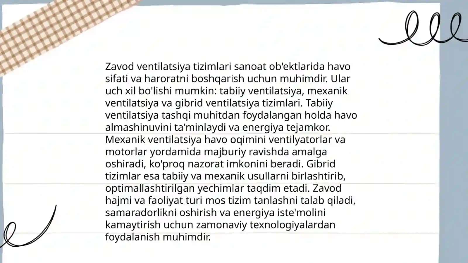 Ishlab chiqarish korxonasida ventilyatsiya tizimi 4