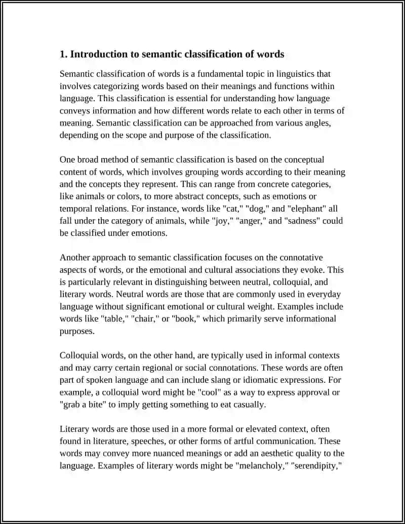 RESEARCH ON SEMANTIC CLASSIFICATION OF WORDS 4