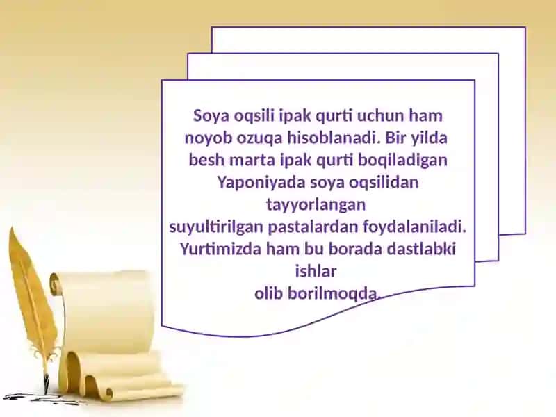 Soya donini qayta ishlashdan olinadigan mahsulotlar. 4