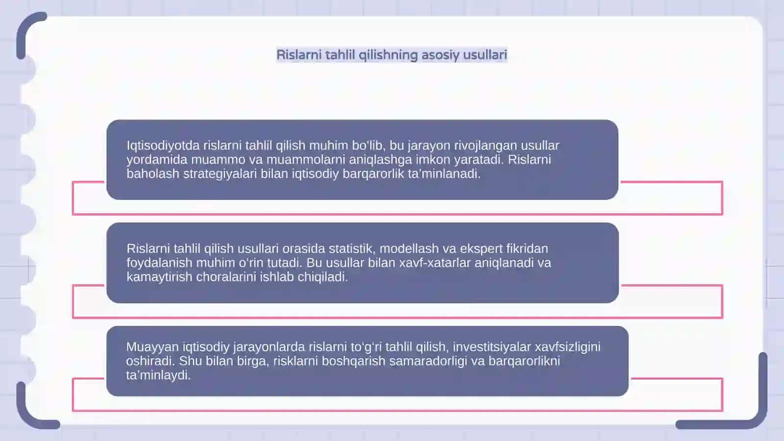 Iqtisodiyotda risiklarni tahlil qilish 4