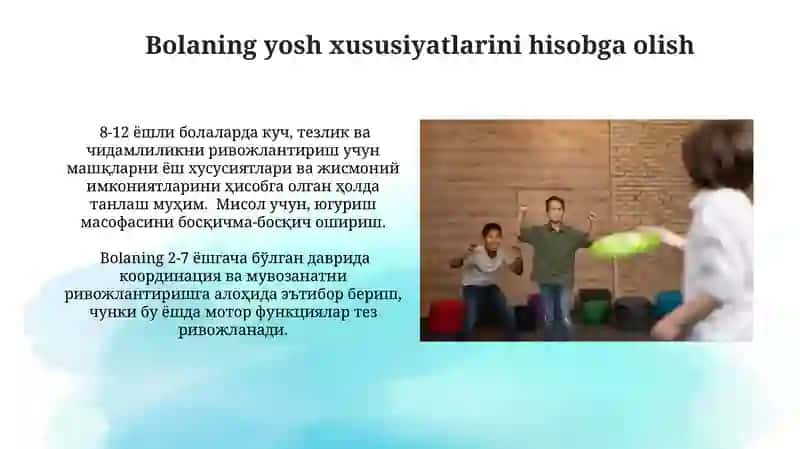 Jismoniy tarbiya tizimida bolalarni har tomonlama rivojlantirish va o‘qitish tamoyillari 4