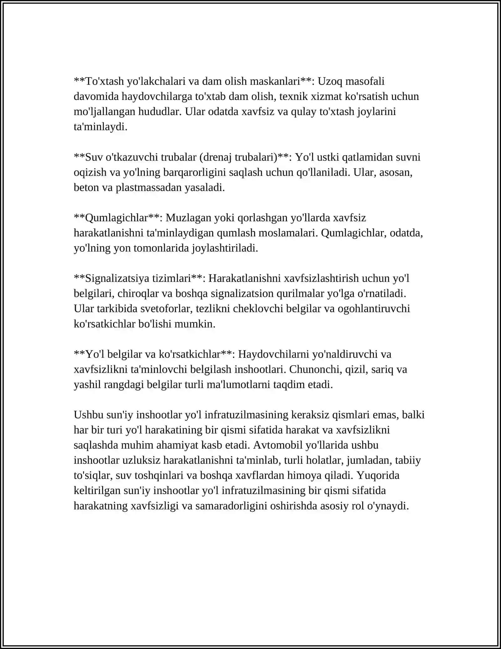 AVTOMOBIL YOʻLLARIDAGI SUNʼIY INSHOOTLARNI LOYIHALASH VA QURILISHIDAGI KONSTRUKSIYALARNI LOYIHALASH 4