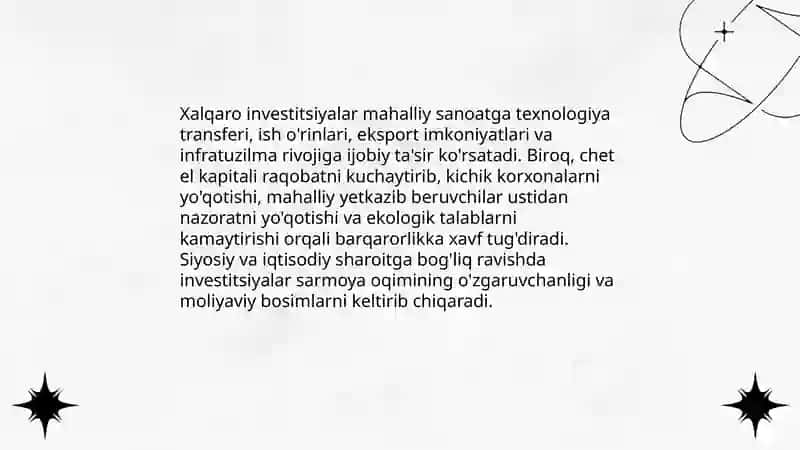 Barqaror taraqqiyotni ta'minlashda globallashuvning ijobiy va salbiy yo'nalishlari 4