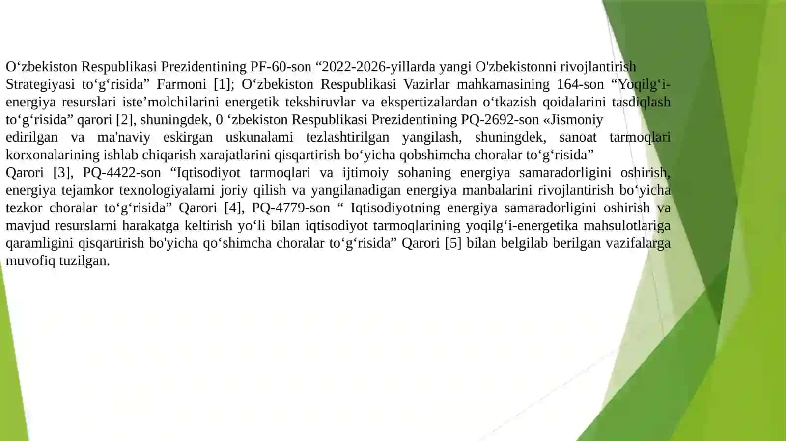 Energiya auditning mazmuni va asosiy qoidalari 4