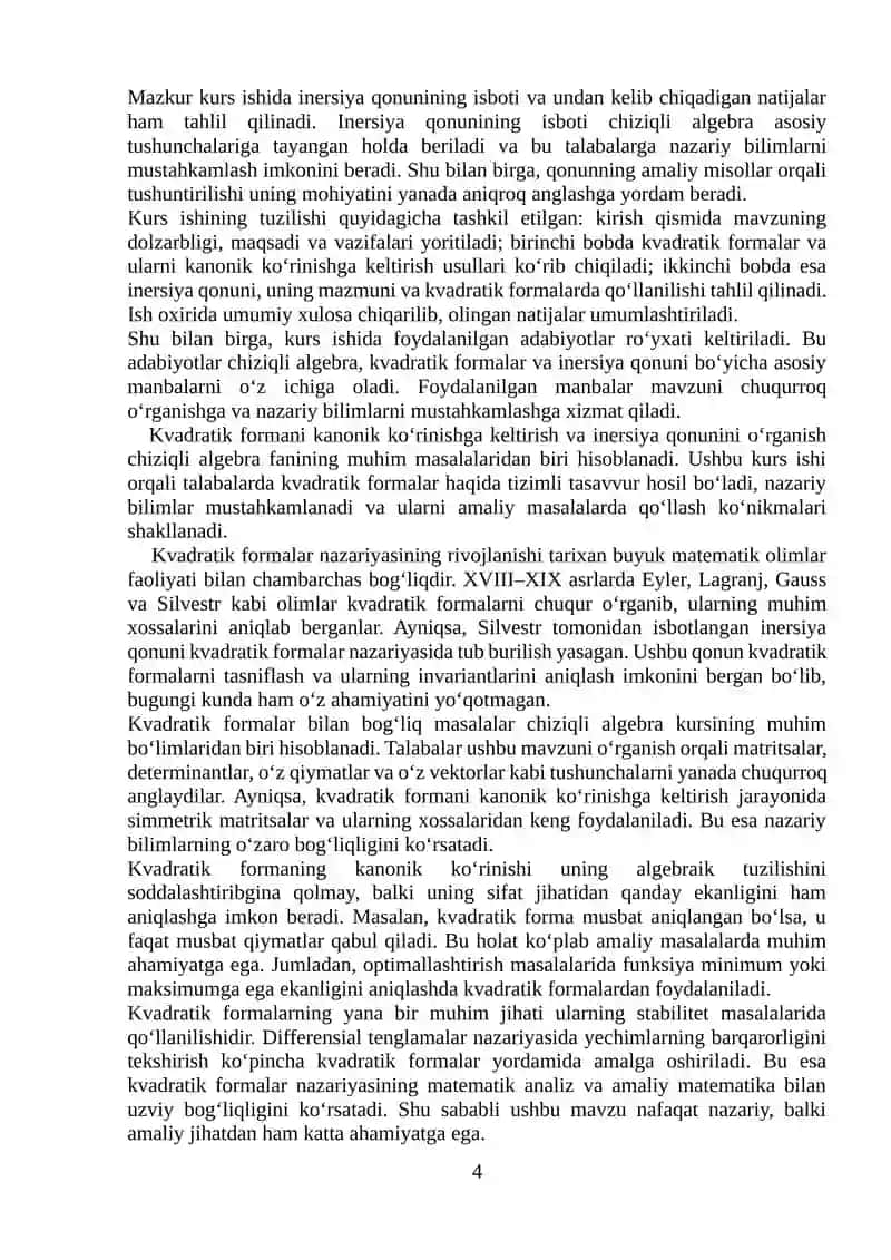 Kvadratik formalarni o'rganish 4