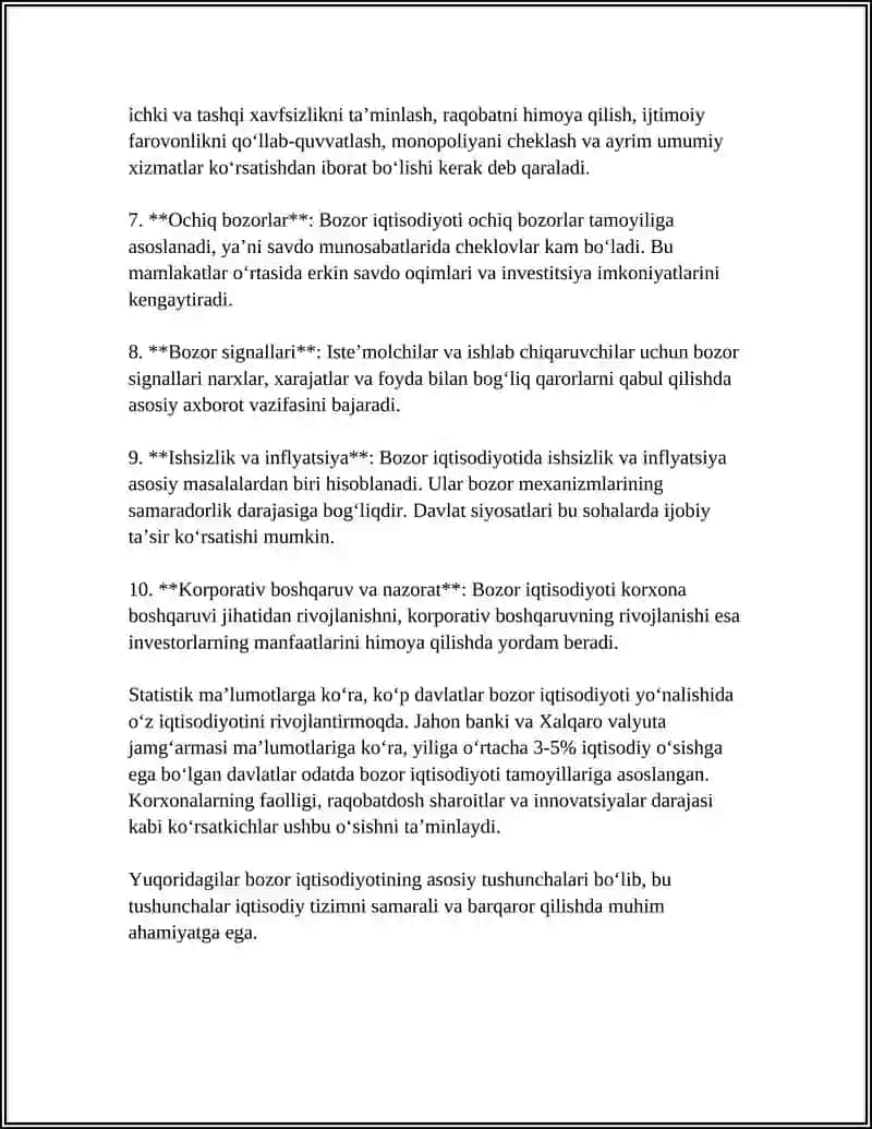 Bozor iqtisodiyotining mazmuni va amal qilishi 4