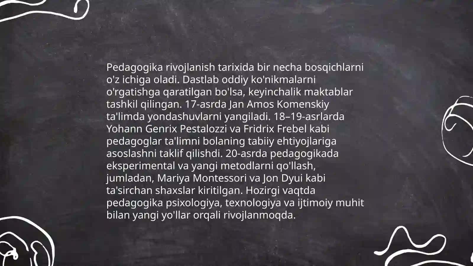 Pedagogika ta'limotlari tarixi 4