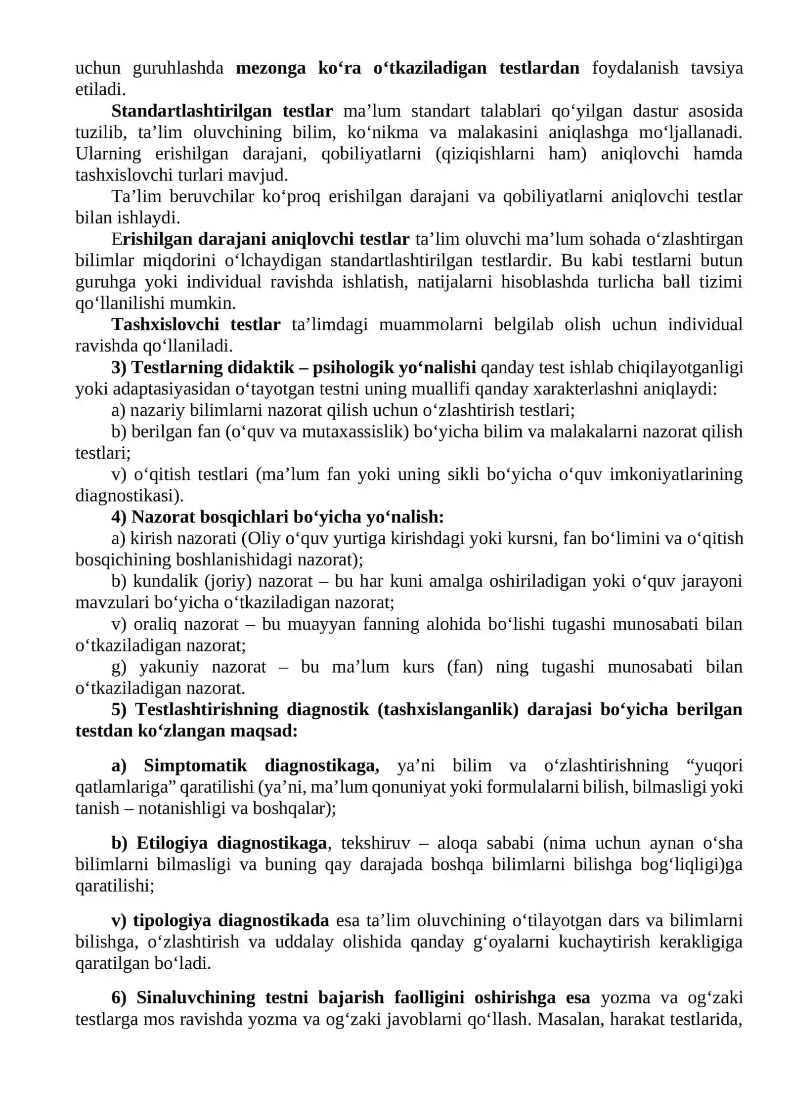 Pedagogik nazorat va ta’lim sifatini baholash 4
