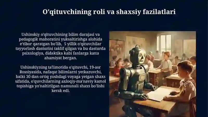 Konstantin Dmitriyevich Ushinskiyning pedagogik tizimi 4