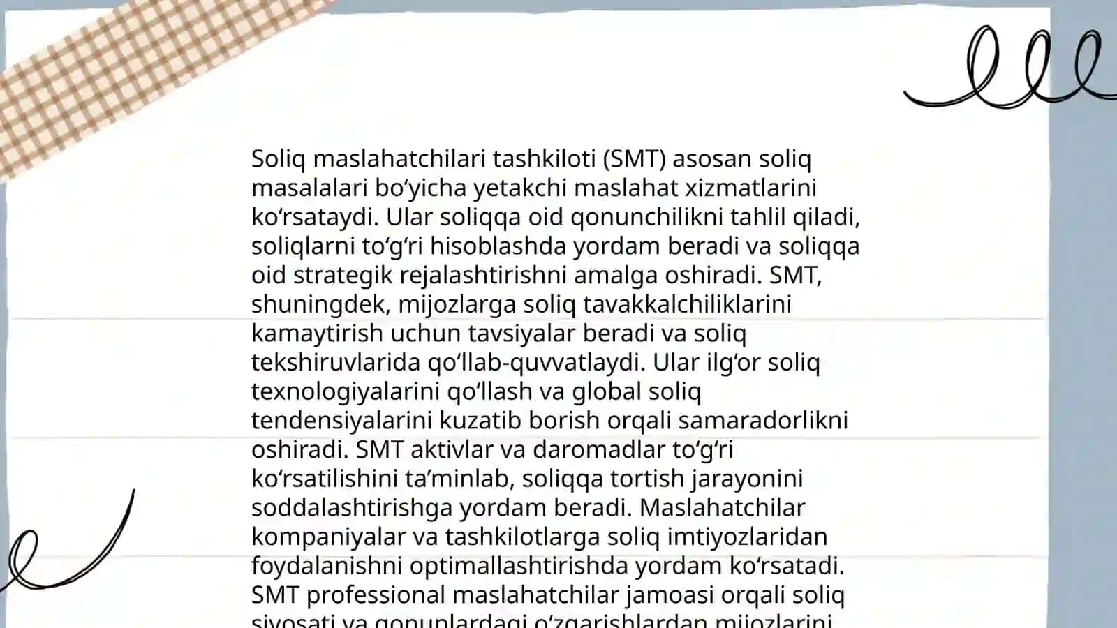 Soliq maslahatchilari tashkiloti tushunchasi 4