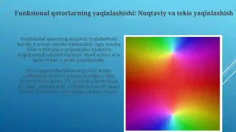 Funksional qatorlar. Darajali qator va uning yaqinlashish radiusi. Teylor qatori 4
