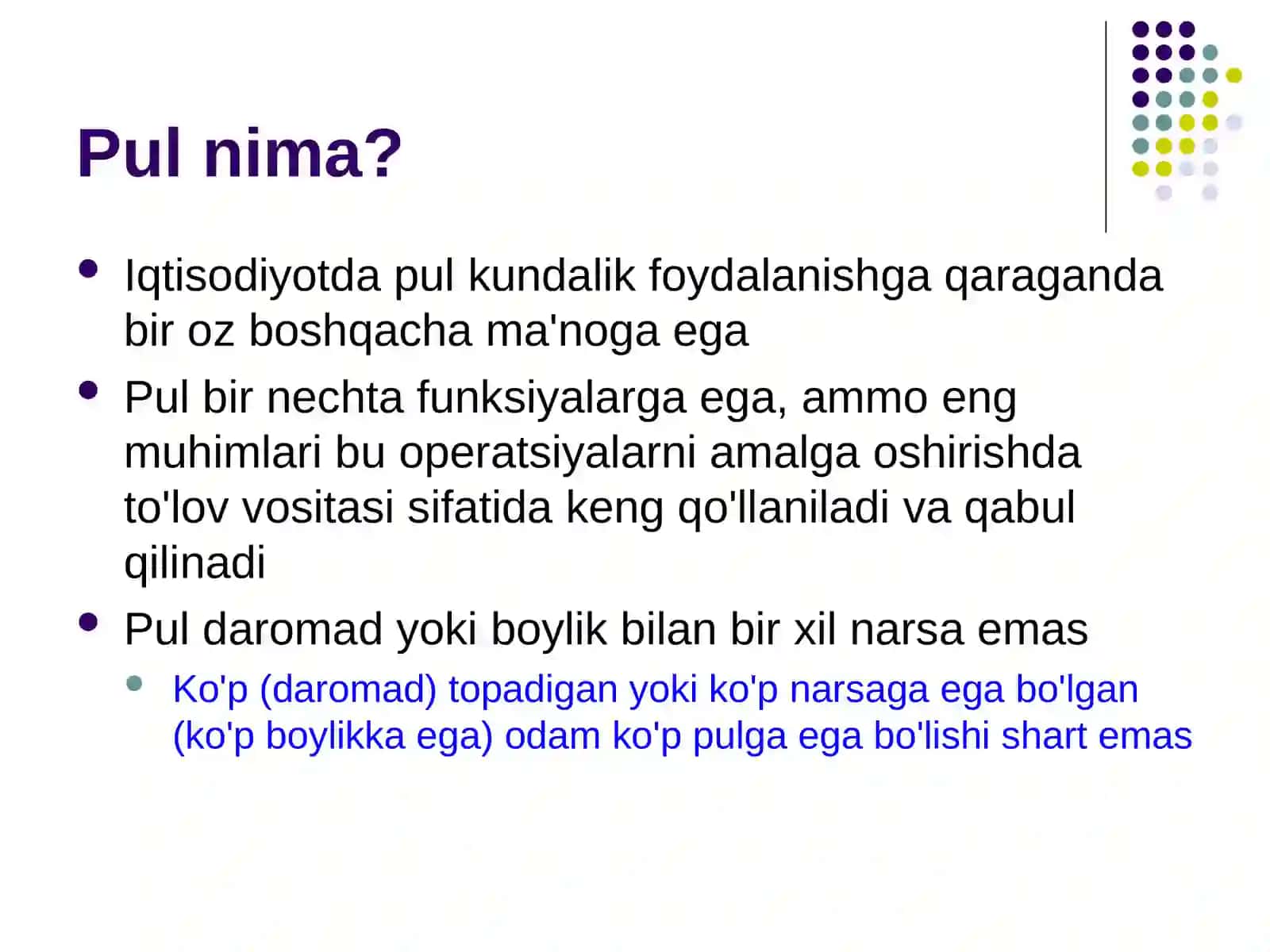 Aktivlar bozorining moliyalik tushunchasi 4