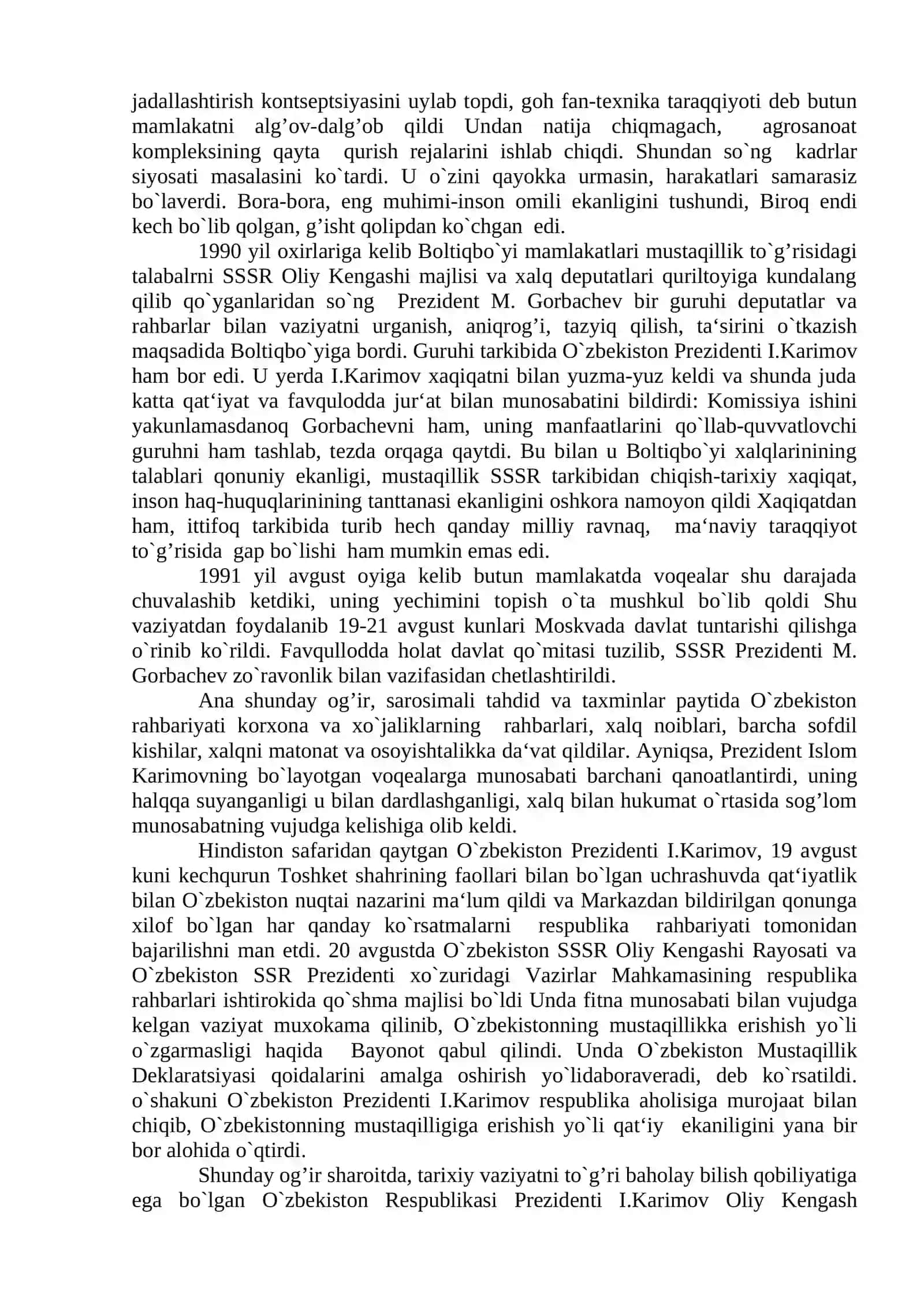 MUSTAQIL O‘ZBEKISTON RESPUBLIKASINING TASHKIL TOPISHI VA UNING TARIXIY AHAMIYATI 4