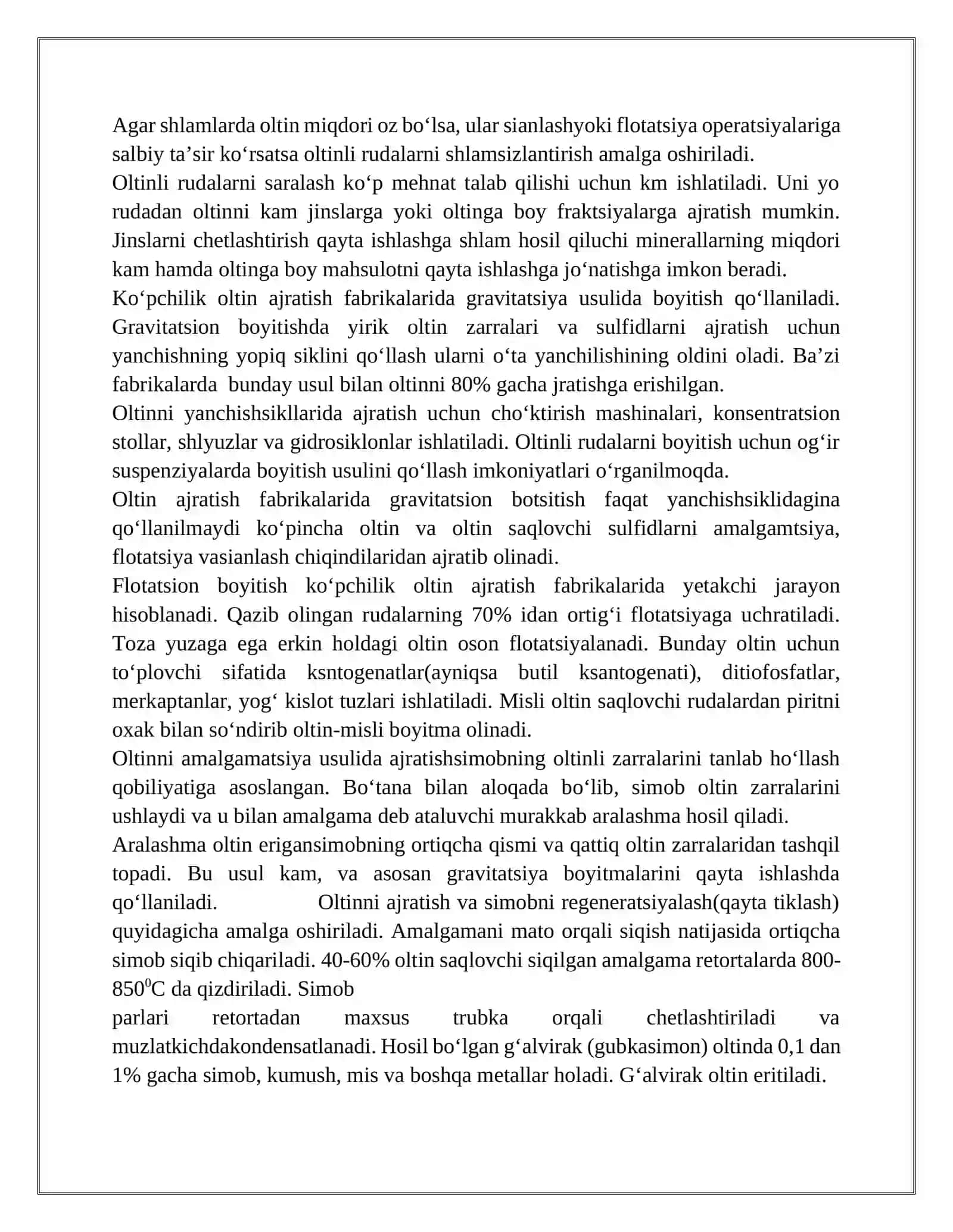 Nodir metal rudalarining boyitish texnologiyasi 4