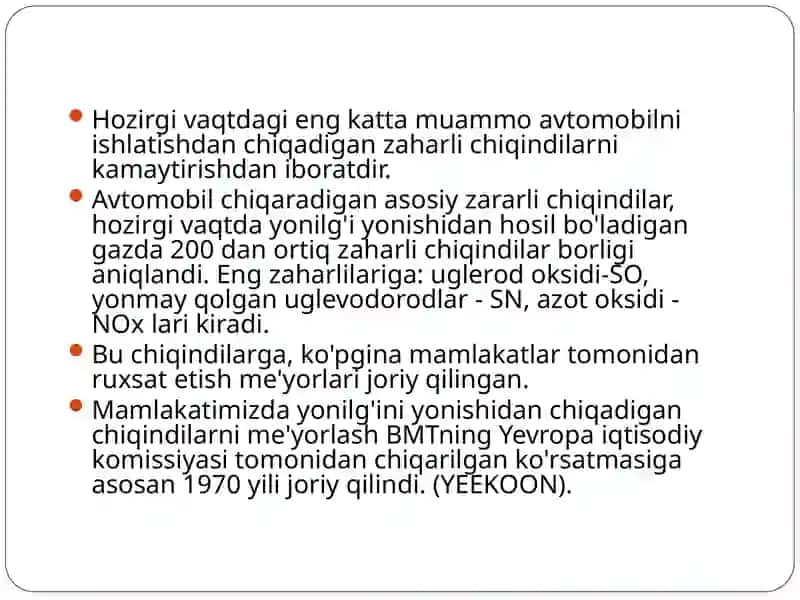 Avtomobiltransportiniatrofmuhitga,aholigavaishlovchilargame'yoriyta'minlash 4