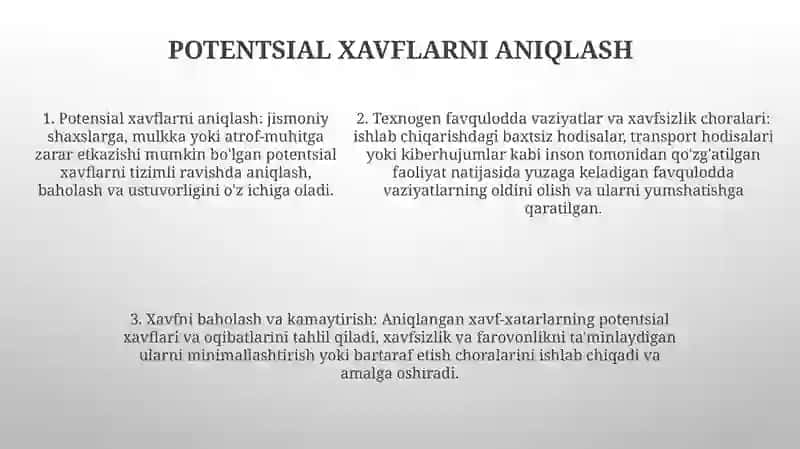 Texnogen Tusdagi Favqulodda Vaziyatlar Va Muhofaza Tadbirlari 4