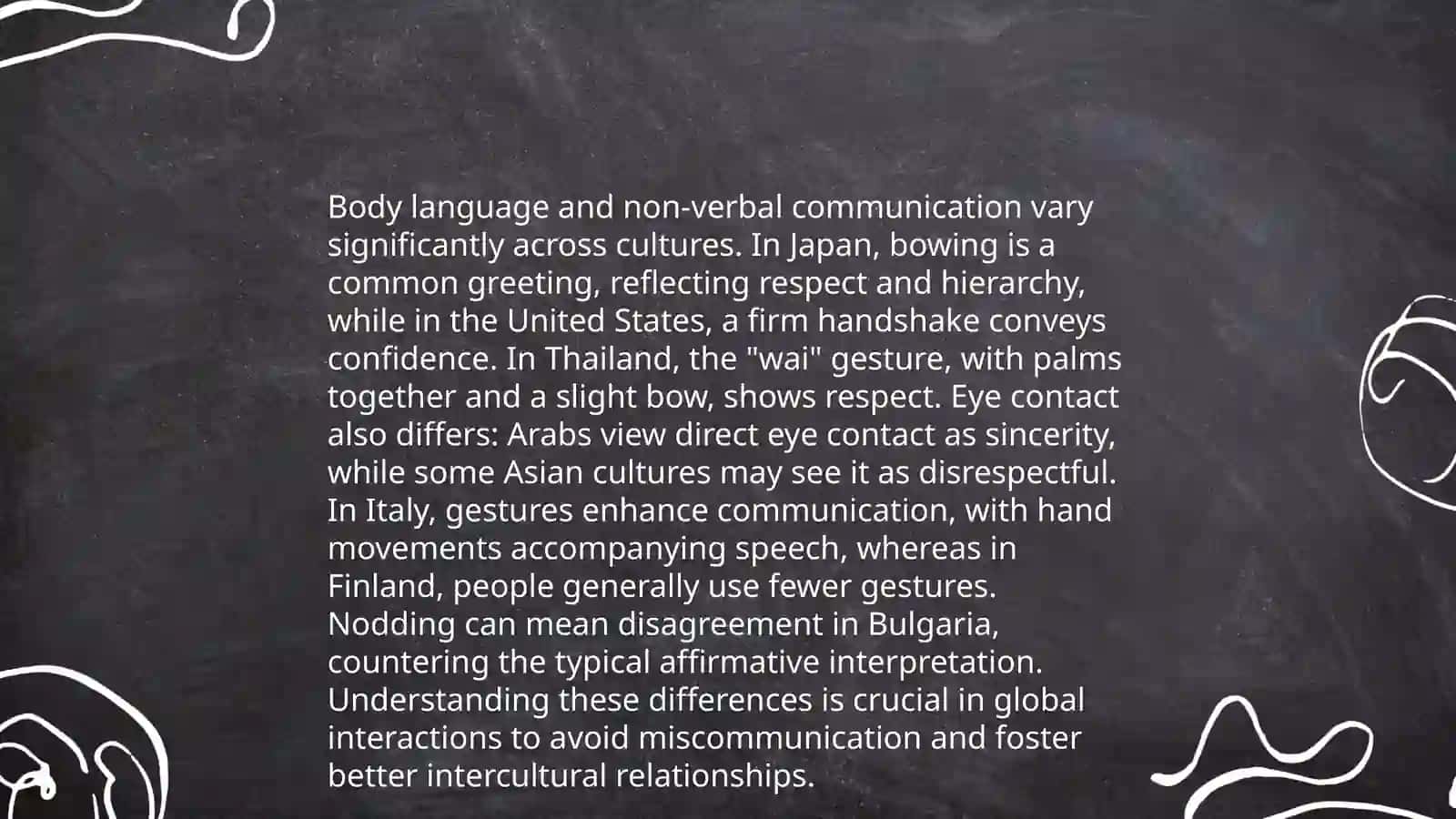 Traditions, bodylanguages, taboos in defferent cultures 4