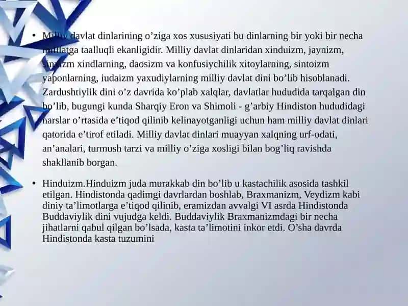 Milliy dinlar. Konfutsiylik , Daosizm, Iudaizm – yaxudiylik dinilari 4