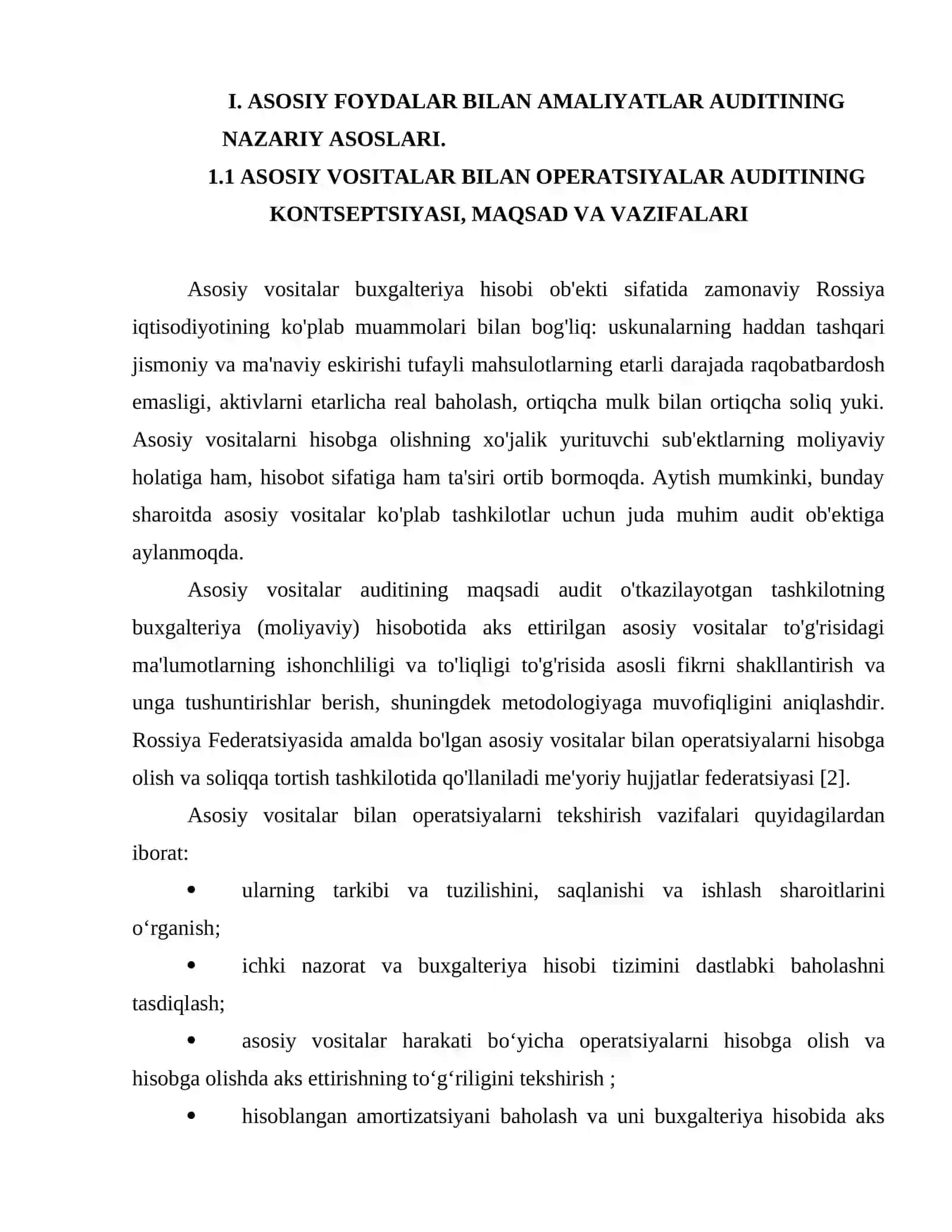 Asosiy vositalar bilan operatsiyalar auditining nazariy asoslari 4