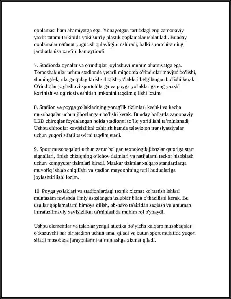 YENGIL ATLETIKA BOYICHA SPORT INSHOOTLARI JIHOZLARI VA ULARNI ISHLATISH 4