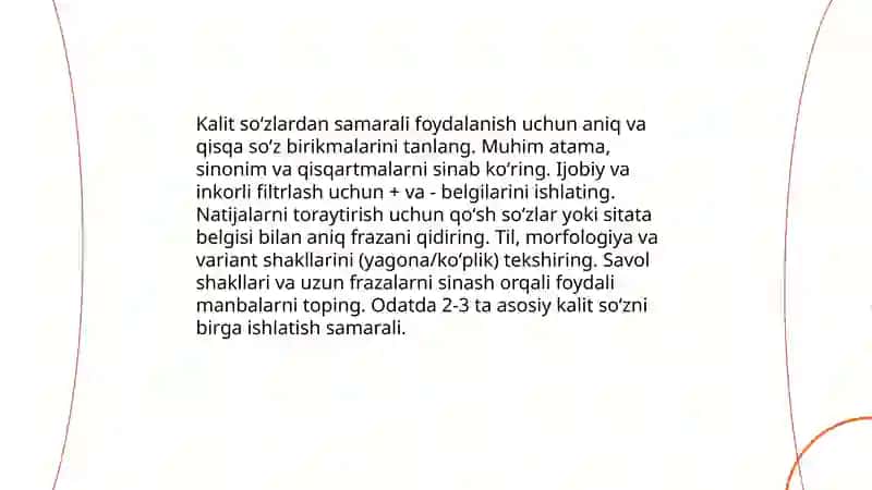 Internet tarmogʻida maʼlumotlarni qidirish. Emaildan foydalanish 4