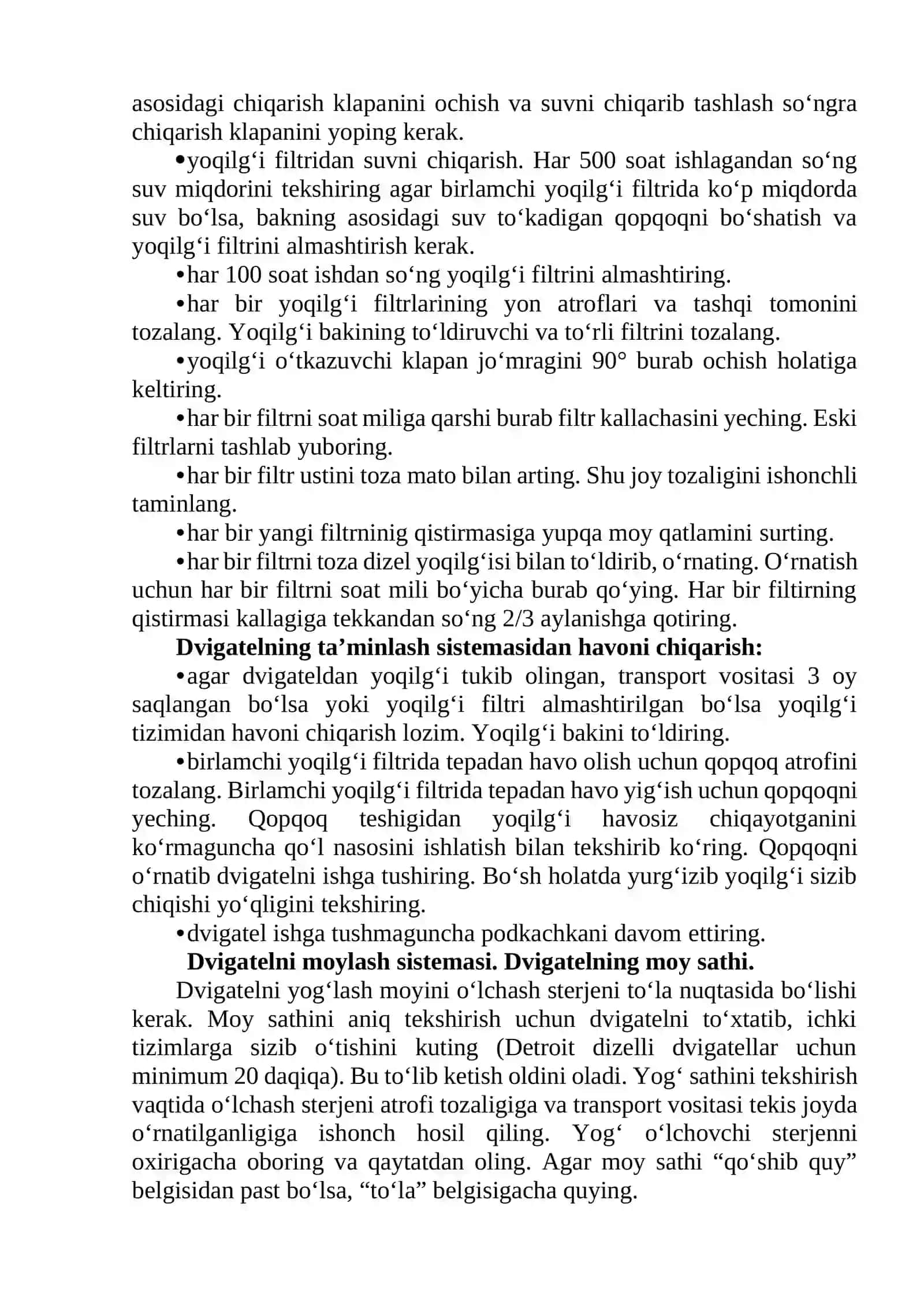 Kon avtosamosvallariga texnik xizmat ko‘rsatish 4