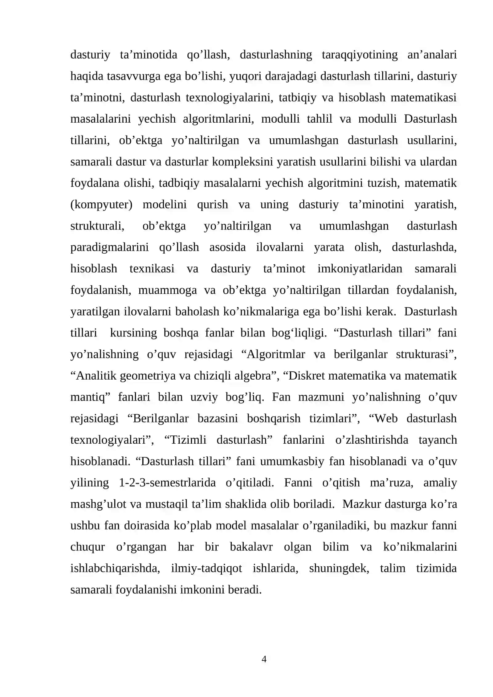 Dasturlash tillari va uni o’qitish metodikasi 4