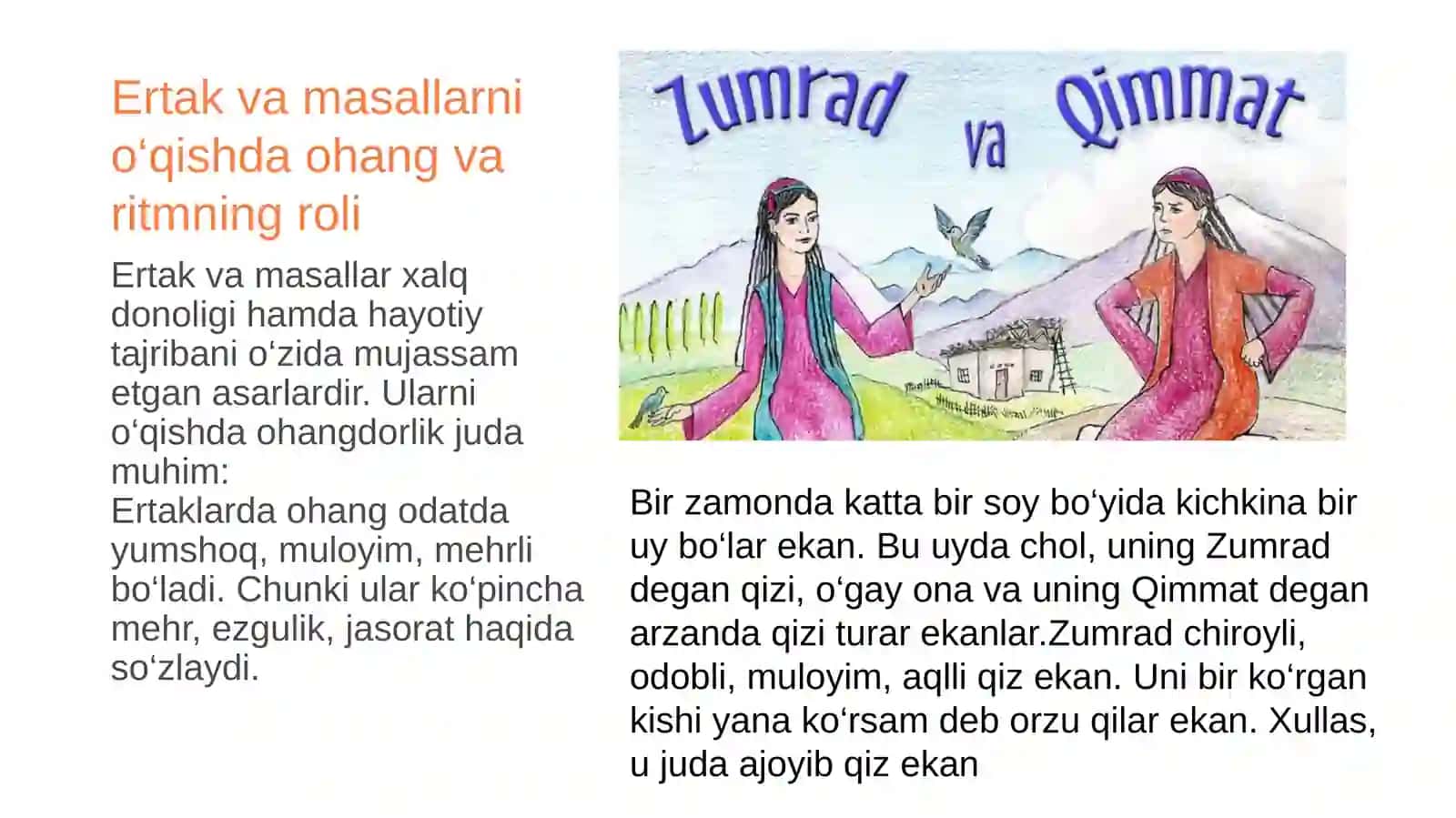 ERTAK,MASAL,TOPISHMOQ,MAQOLLARNI IFODALI ÒQISHDA OHANGDORLIK VA RITM 4