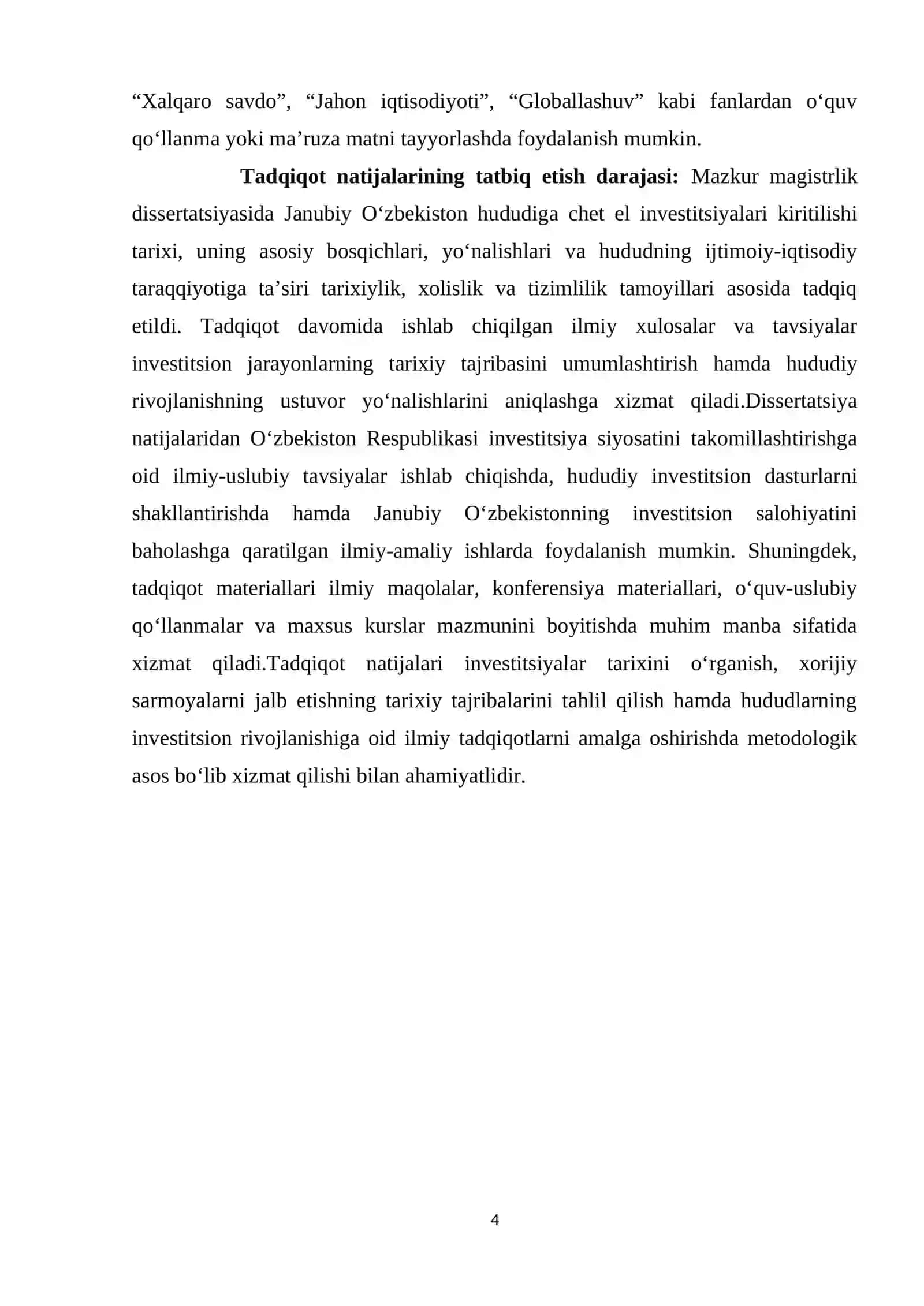JANUBIY O‘ZBEKISTON HUDUDIGA CHET EL INVESTITSIYALARI KIRITILISHI TARIXI 4
