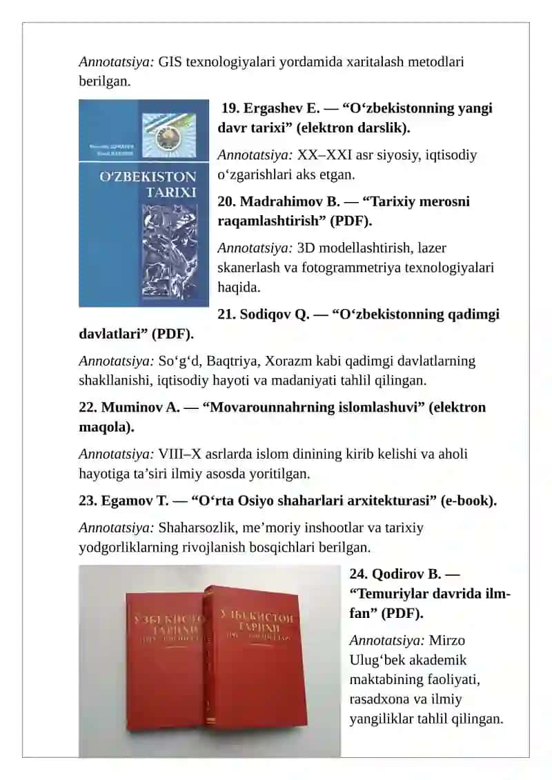O‘zbekiston tarixining turli davrlariga oid elektron kitoblar bibliografiyasi 4