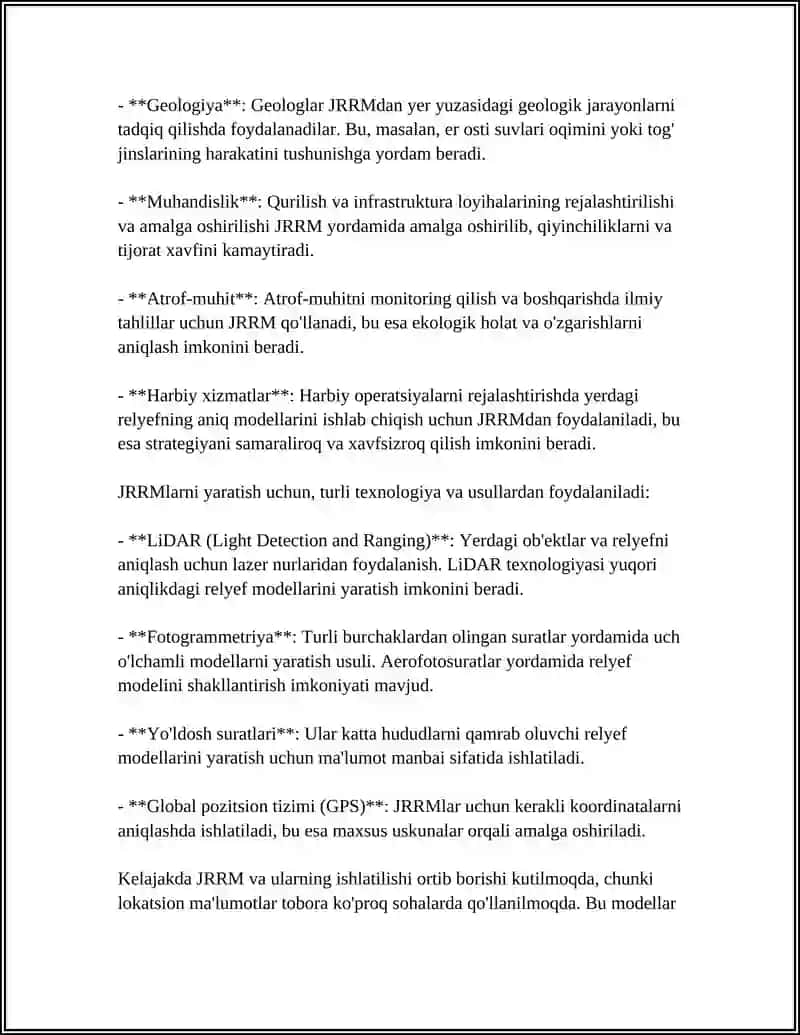 Joy relefini raqamli modeli 4