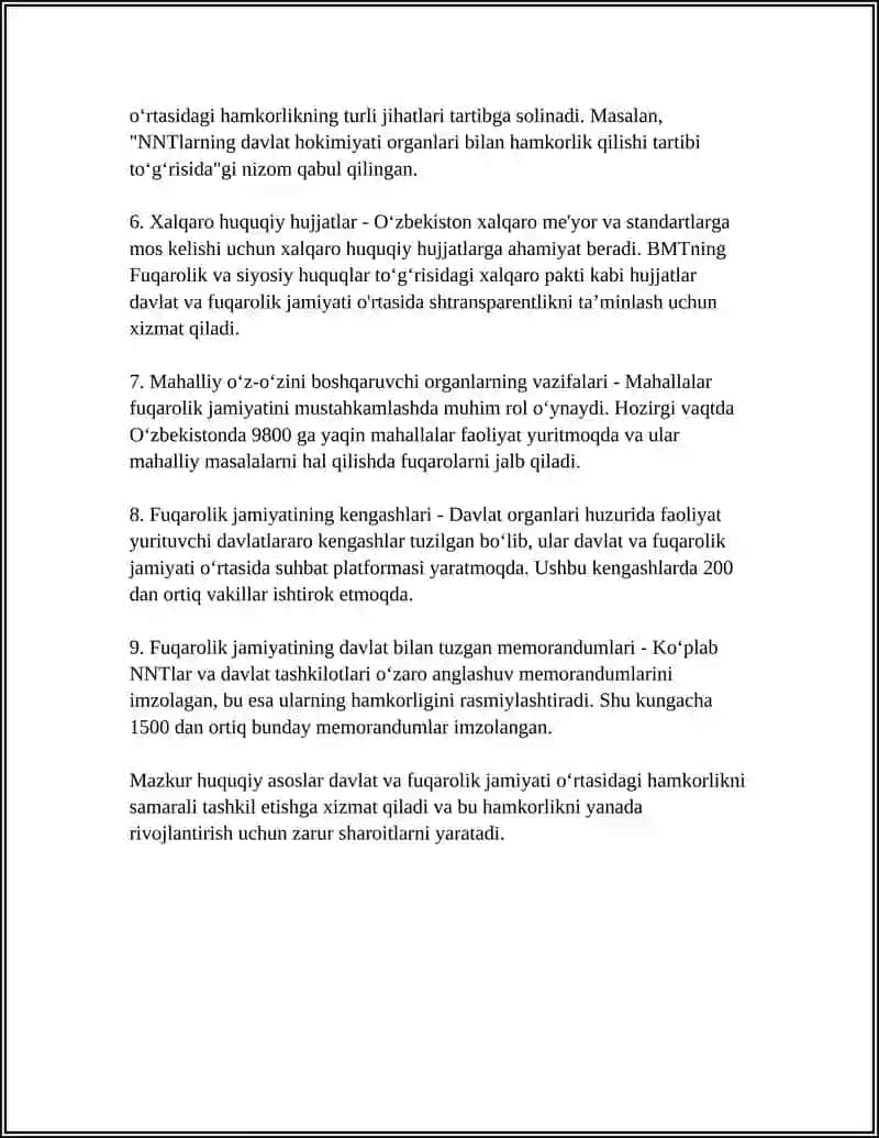 JAMOAT BIRLASHMALARI VA DAVLAT ORGANLARINING O'ZARO MUNOSABATLARI 4