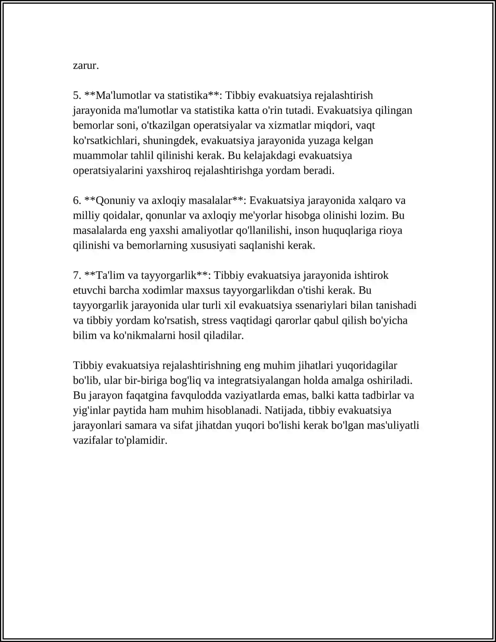 TIBBIY EVAKUVATSIYA BOSQICHLARI 4
