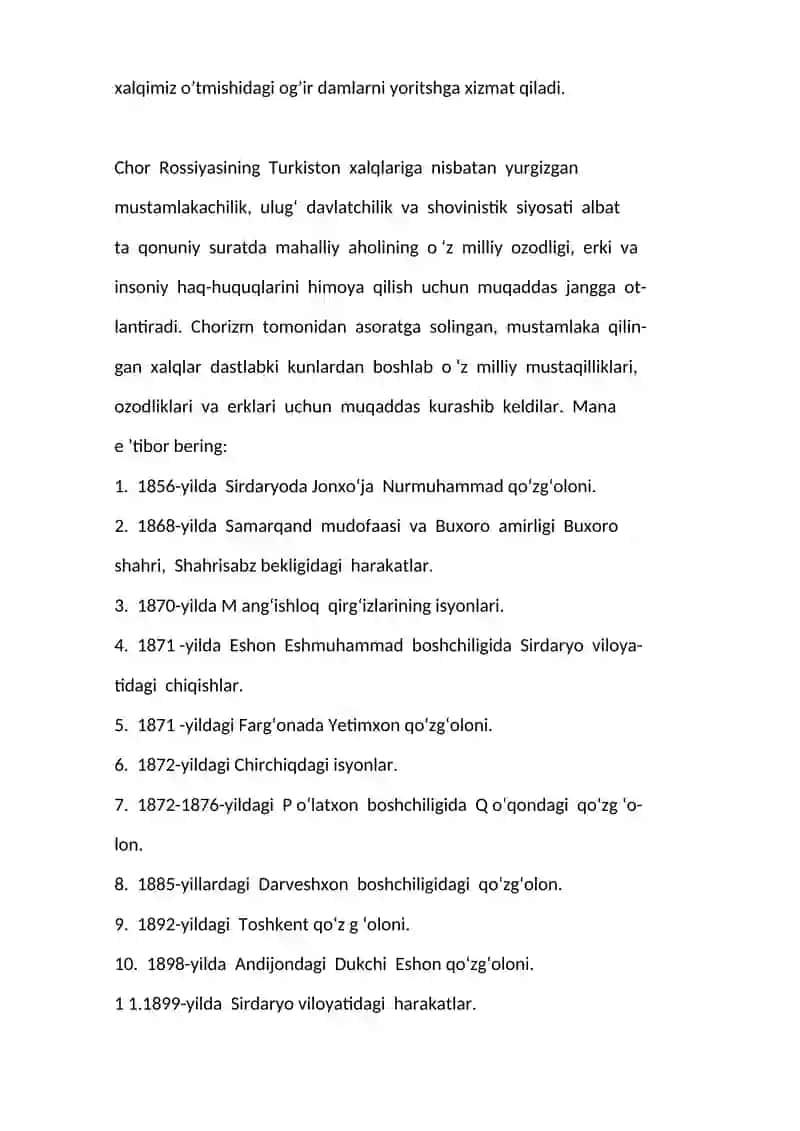 XIX ASRNING 70-80-YILLARIDA FARG’ONA VODIYSIDAGI XALQ XARAKATLARI 4