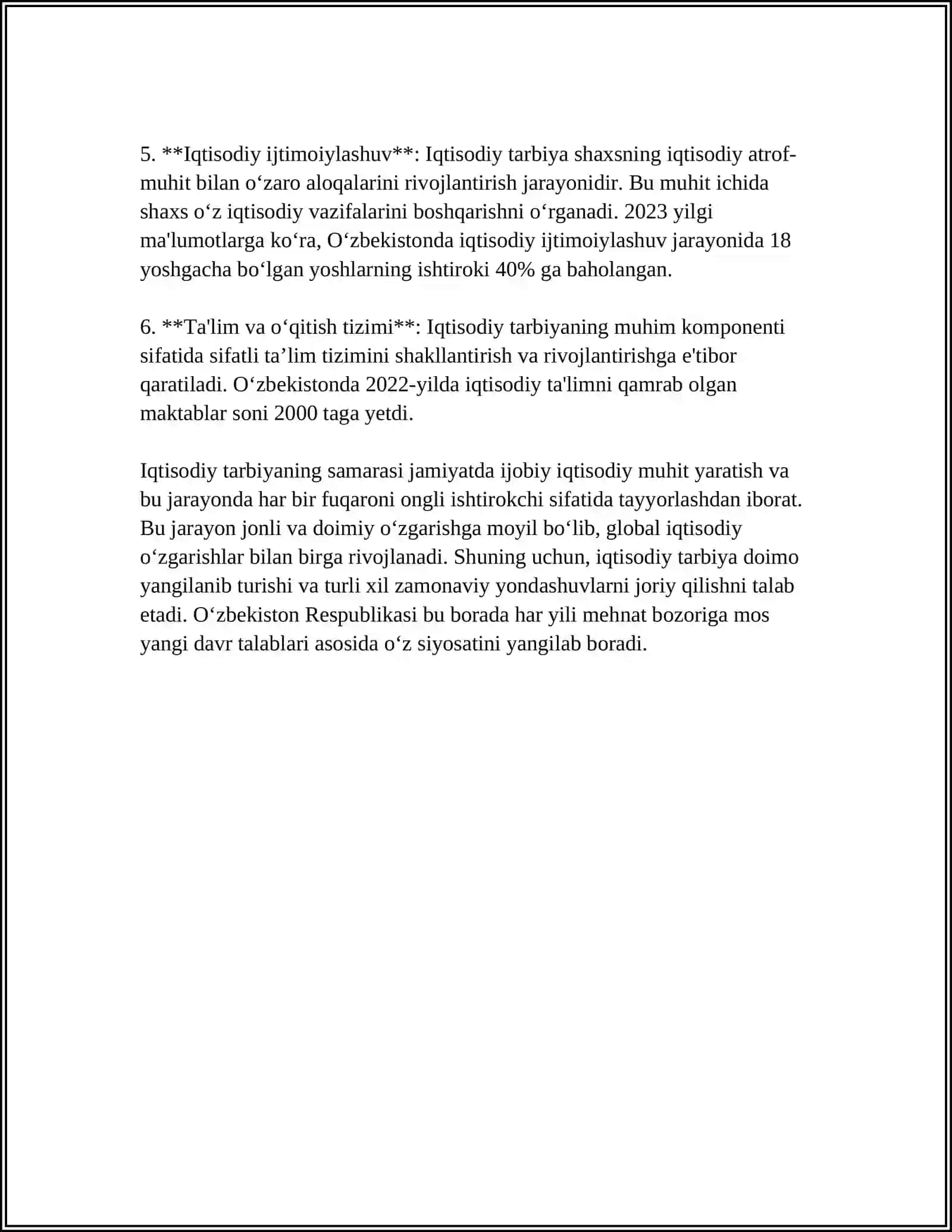 IQTISODIY TARBIYA MTT IQTISODIY TARBIYANING NAZARIY ASOSLARI 4