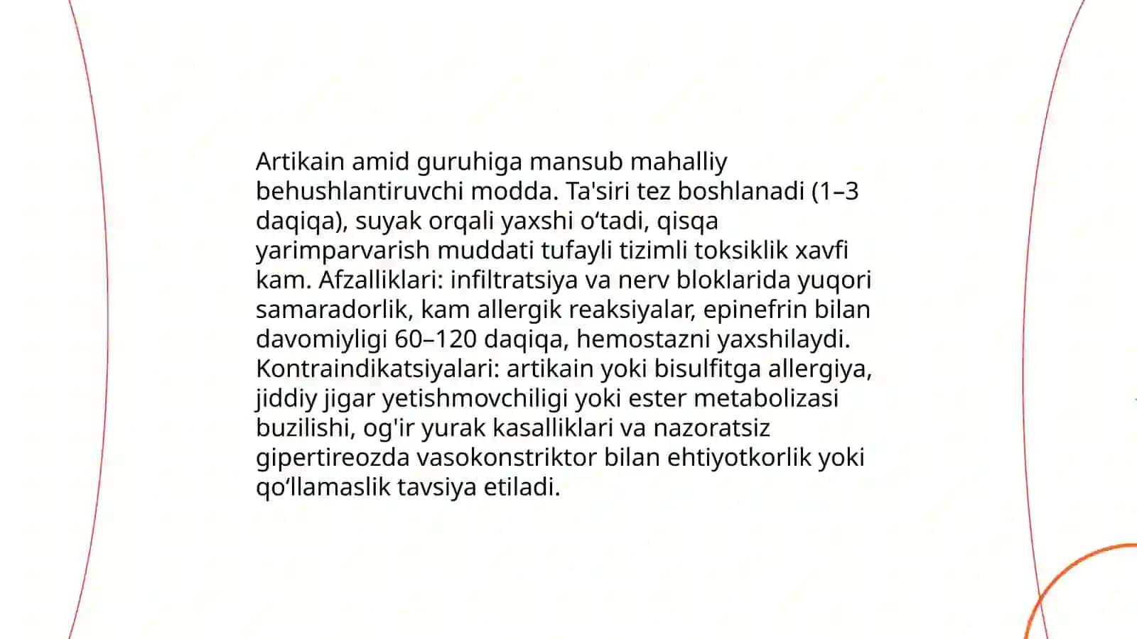 zamonaviy og'riqsizlantiruvchi dori vositalar va ularning xarakteristikasi 4