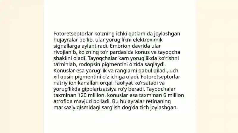 Fotoretseptor hujayralarining ultrasutrukturasi va giistofiziologiyasi 4