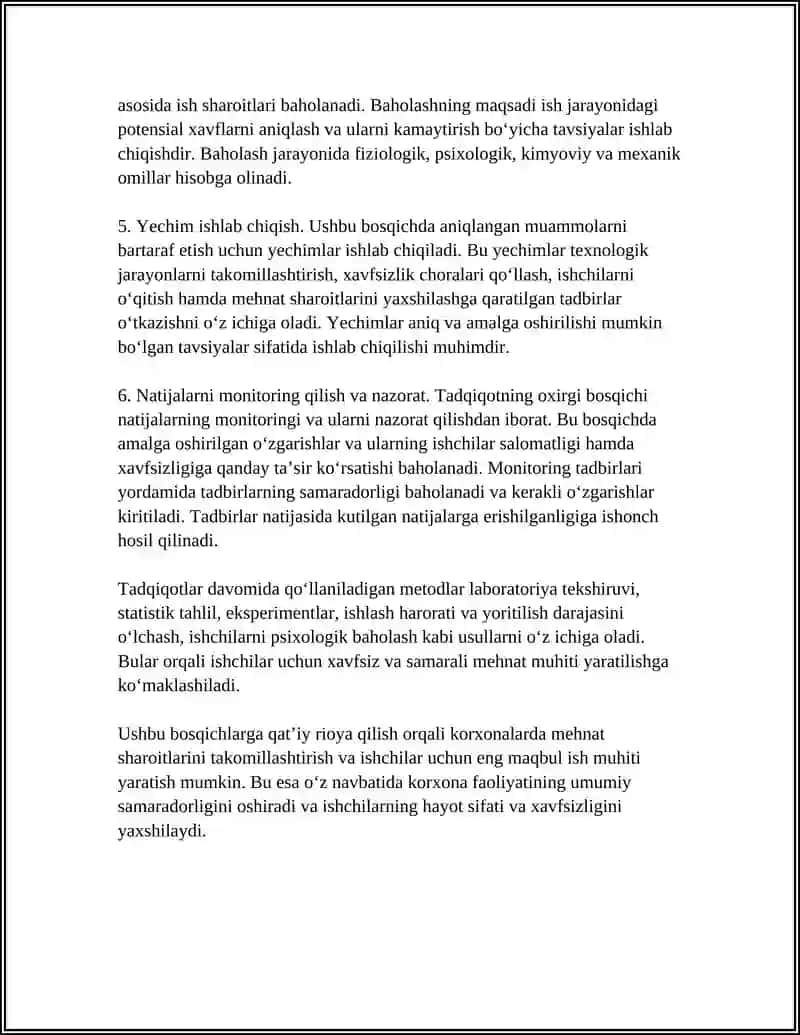 KORXONALARDA MEHNAT SHAROITLARINI TADQIQ QILISH 4