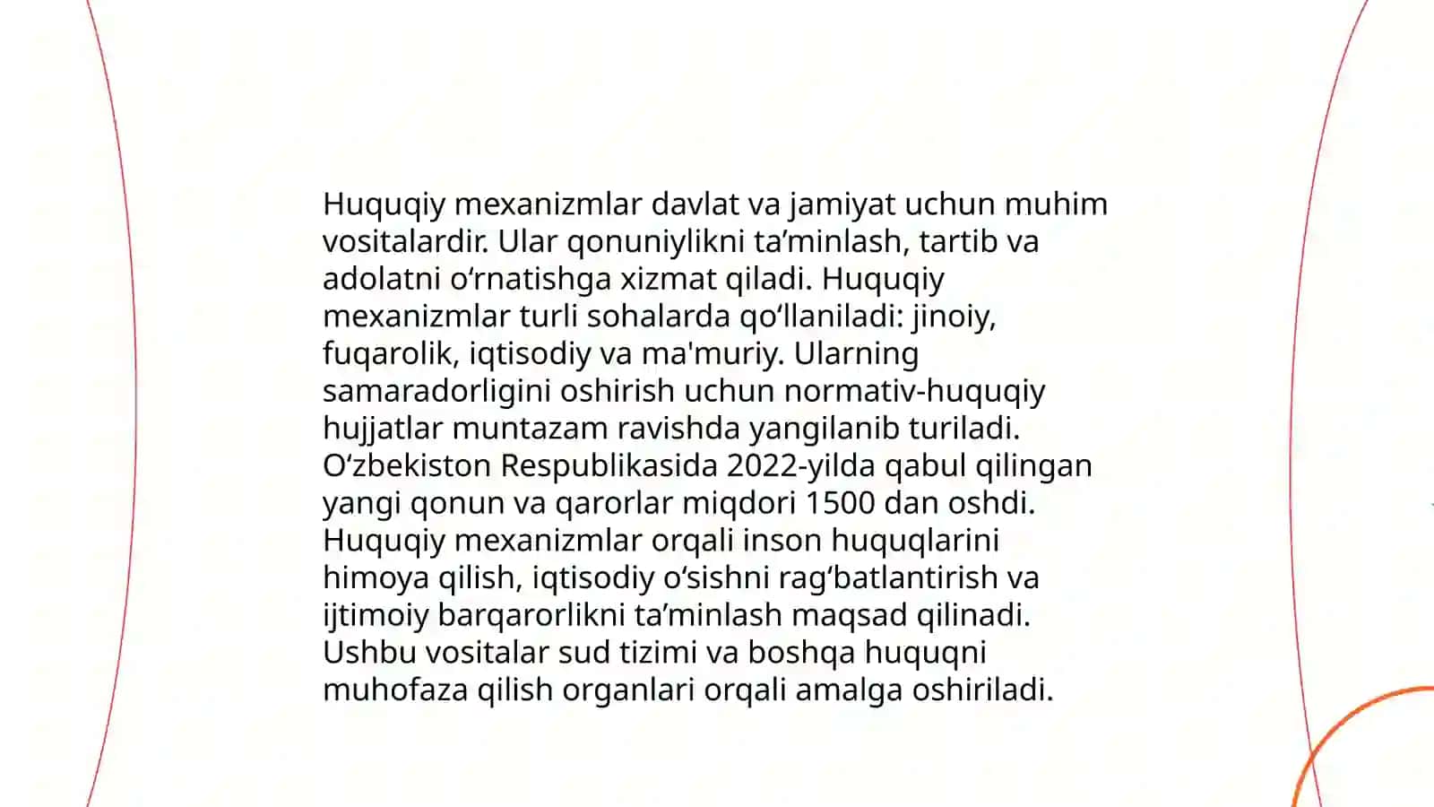 Huquqni tartibga solish mexanizmi va uning tarkibiy qismlari 4