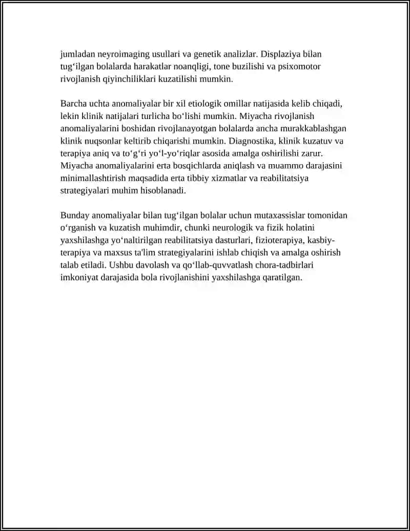 Miyacha Rivojlanish Anomaliyasi 4