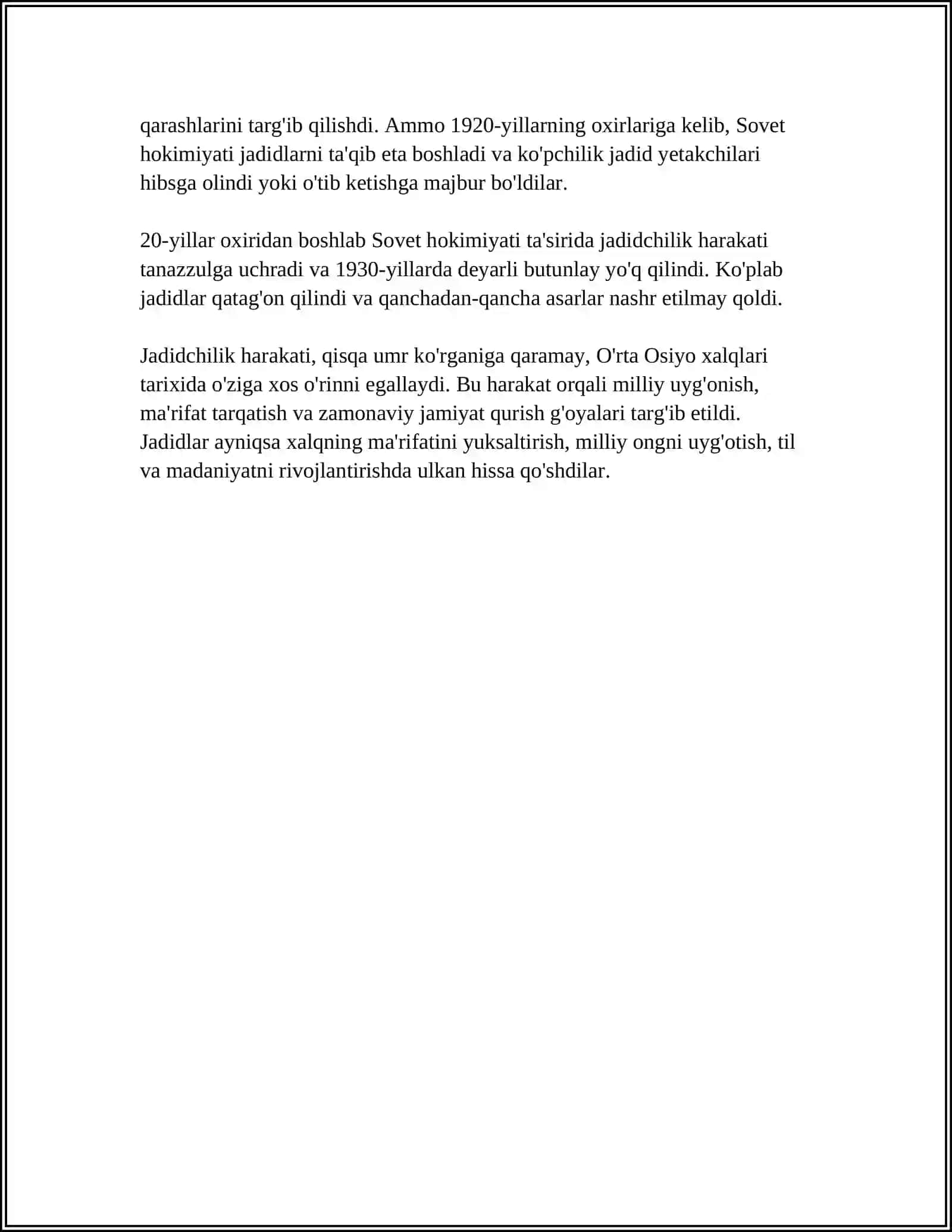 TURKISTONDA JADIDCHILIK VA MA'RIFATPARVARLIK G‘OYALARI 4