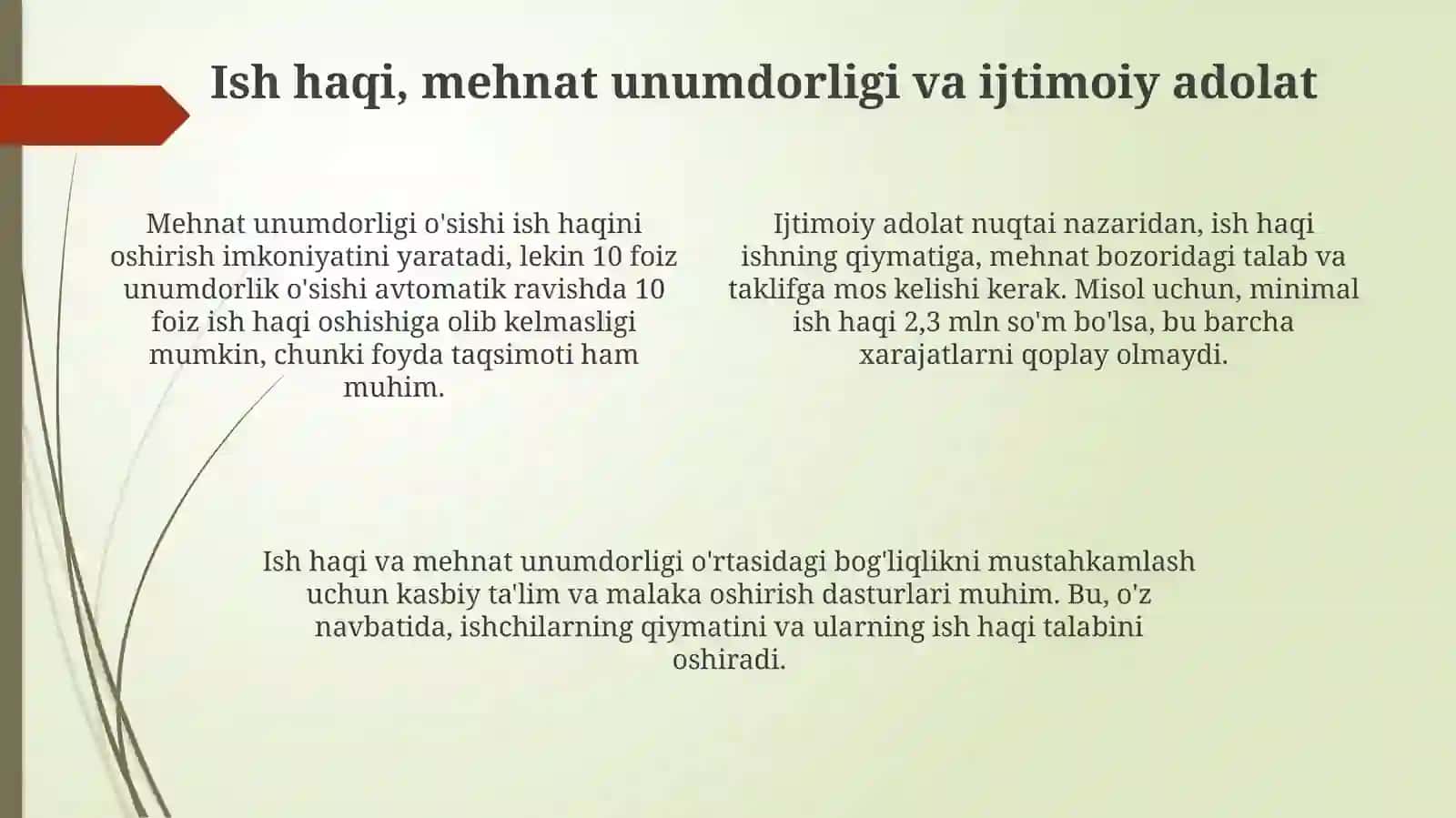 Mehnatga haq to'lashning asosiy tushunchalari va omillari 4