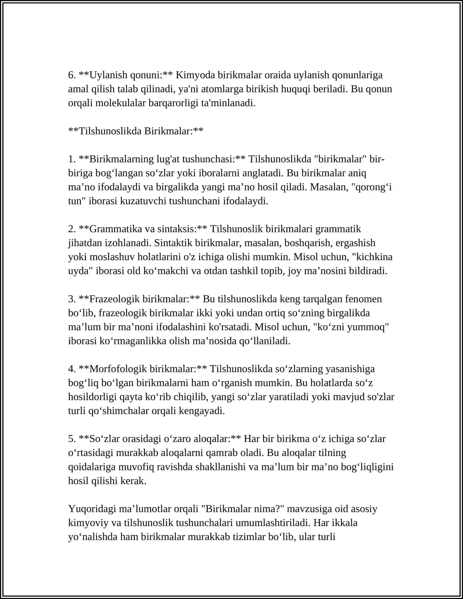 OʻQUVCHILARGA "BUYUMLARNI BIRIKTIRISH, BIRIKMA TURLARI" MAVZUSINI OʻQITISH METODIKASI 4