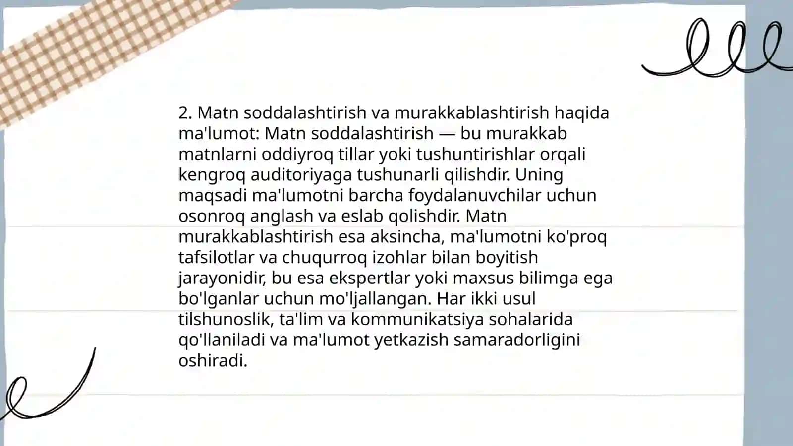 Autentik matnlarning ustida ishlash(sohaga oid matnlarning til xususiyatlarining o'zgarish) 4