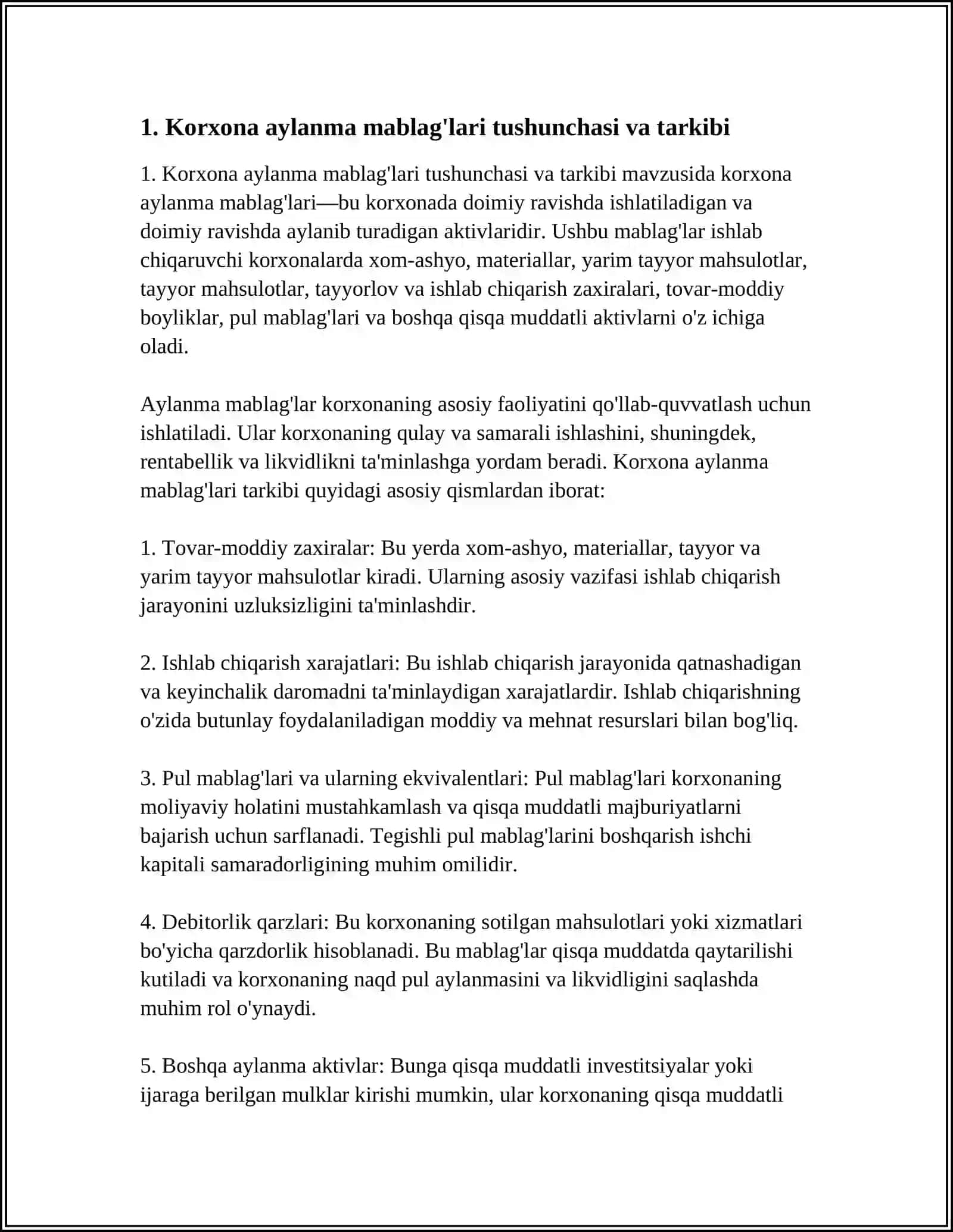 KORXONA AYLANMA MABLAG'LARI VA ULARNING TAHLILI 4