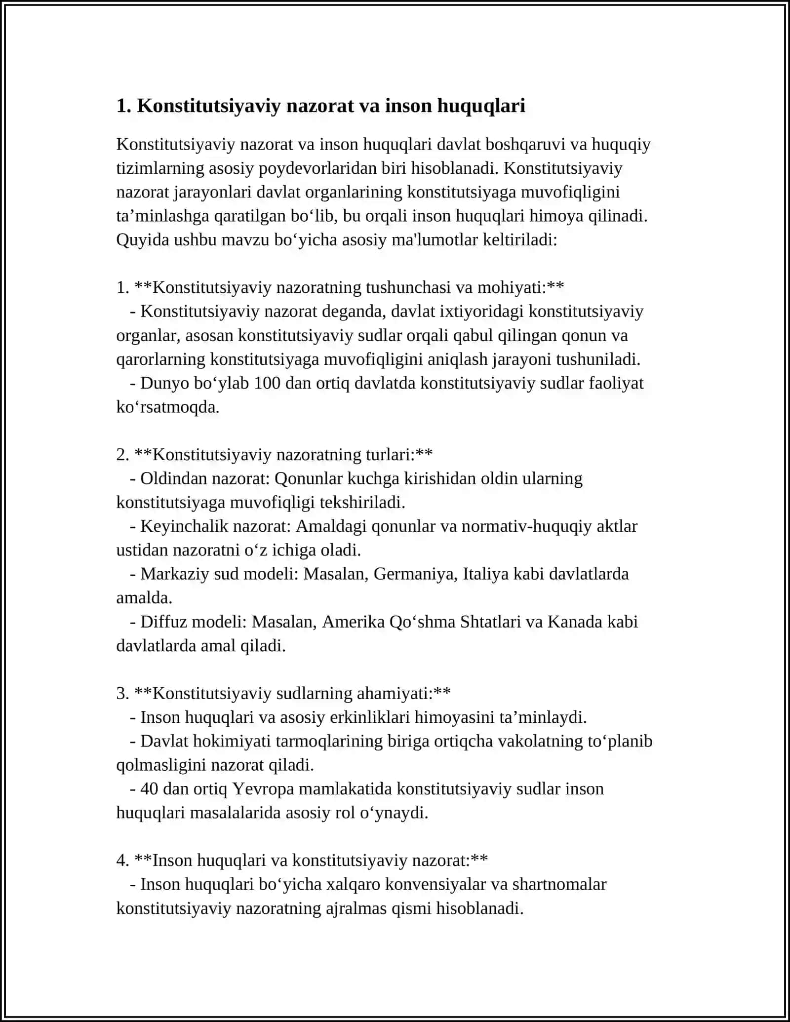 KONSITUTSIYADA SURISHTIRUV, TERGOV VA SUD JARAYONIDA INSON HUQUQLARIGA OID MUHIM KAFOLATLAR TOʻGʻRISIDA TUSHUNCHA (XABEAS KORPUSI TOʻGʻRISIDA TUSHUNCHA) 4