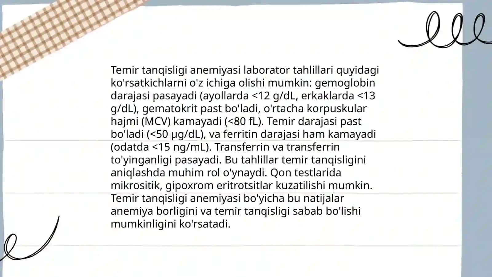 Temir tanqisligi anemiyani differentsial diagnostikasi 4
