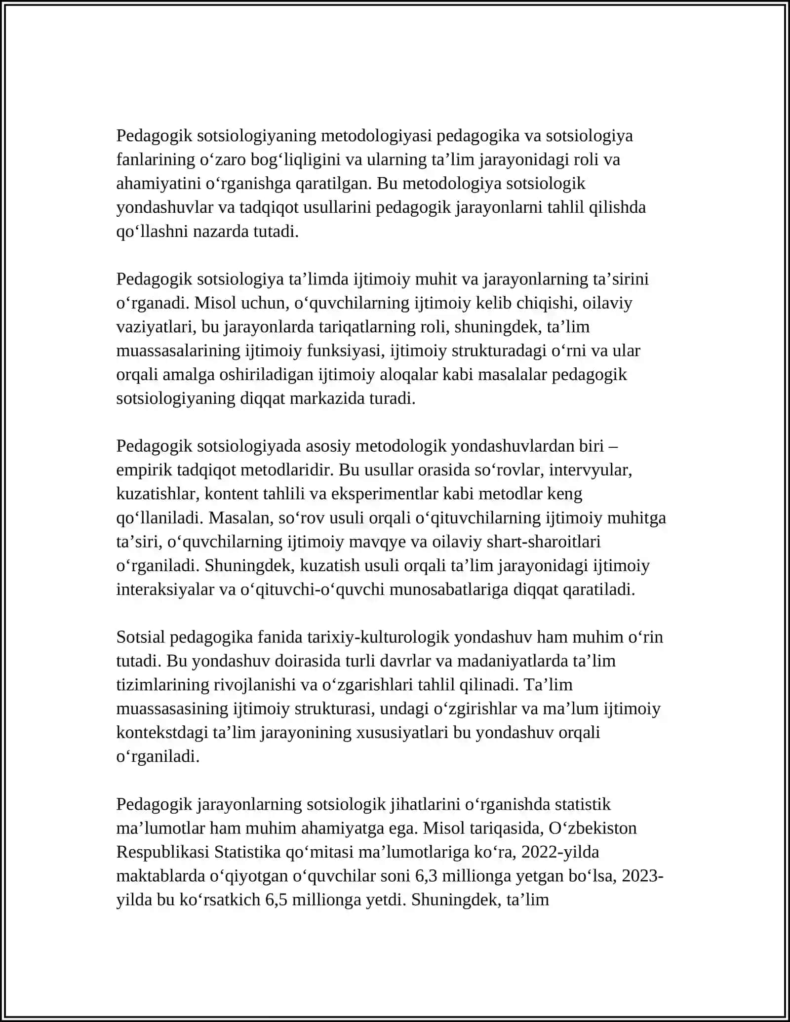 IJTIMOIY PEDAGOGIKA VA PEDAGOGIK SOTSIOLOGIYAGA EHTIYOJ VA ZAMONAVIY JAMIYAT RIVOJINING ZARURIY SHARTLARI 4